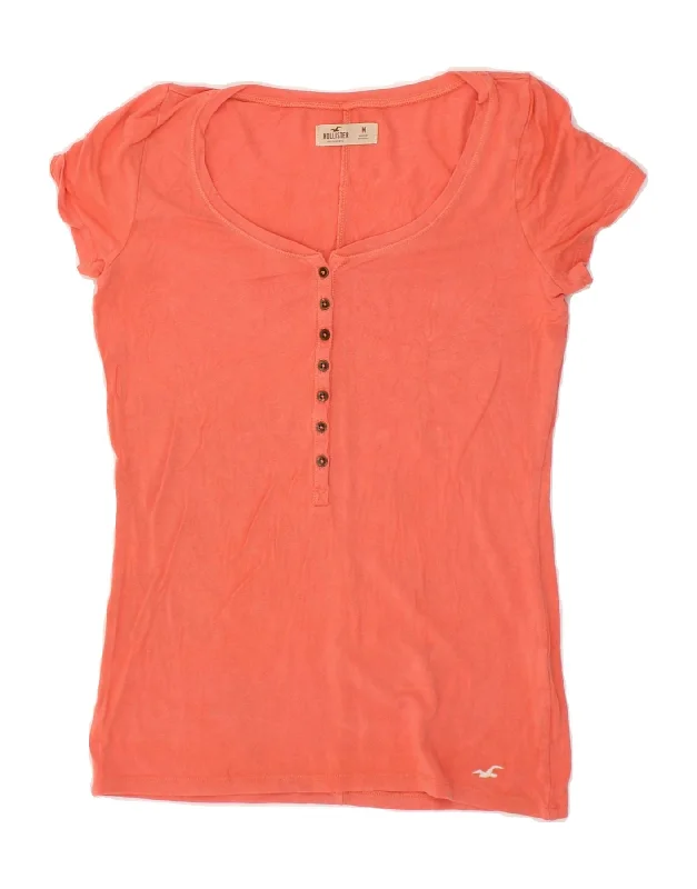 HOLLISTER Womens T-Shirt Top Medium Orange Cotton Lace Blend Ribbed Blend Corduroy Blend HOLLISTER Womens T-Shirt Top Medium Orange Cotton Lace Blend Ribbed Blend Corduroy Blend