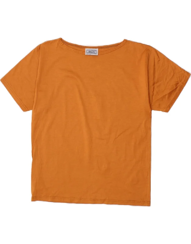 I BLUES Womens T-Shirt Top IT 42 Medium Orange Cotton Layered Multi-layer Single Layer I BLUES Womens T-Shirt Top IT 42 Medium Orange Cotton Layered Multi-layer Single Layer