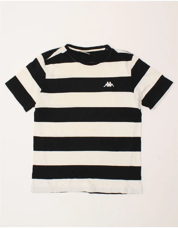 KAPPA Womens T-Shirt Top UK 16 Large Black Striped Cotton Collared Crew Neck Turtle Neck KAPPA Womens T-Shirt Top UK 16 Large Black Striped Cotton Collared Crew Neck Turtle Neck