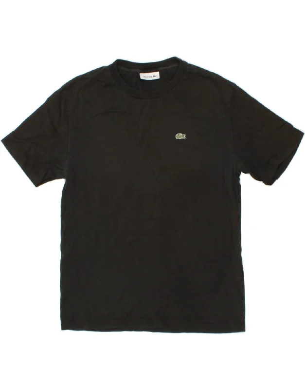 LACOSTE Womens T-Shirt Top Size 34 Small Black Cotton Hooded Caped Shawl Collar