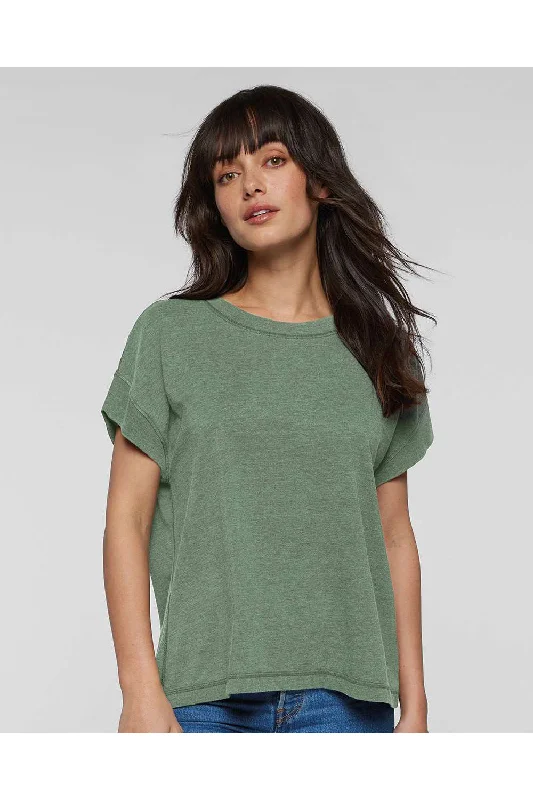 LAT Womens Relaxed Vintage Wash Short Sleeve Crewneck T-Shirt - Basil Green - NEW Collared Crew Neck Turtle Neck LAT Womens Relaxed Vintage Wash Short Sleeve Crewneck T-Shirt - Basil Green - NEW Collared Crew Neck Turtle Neck