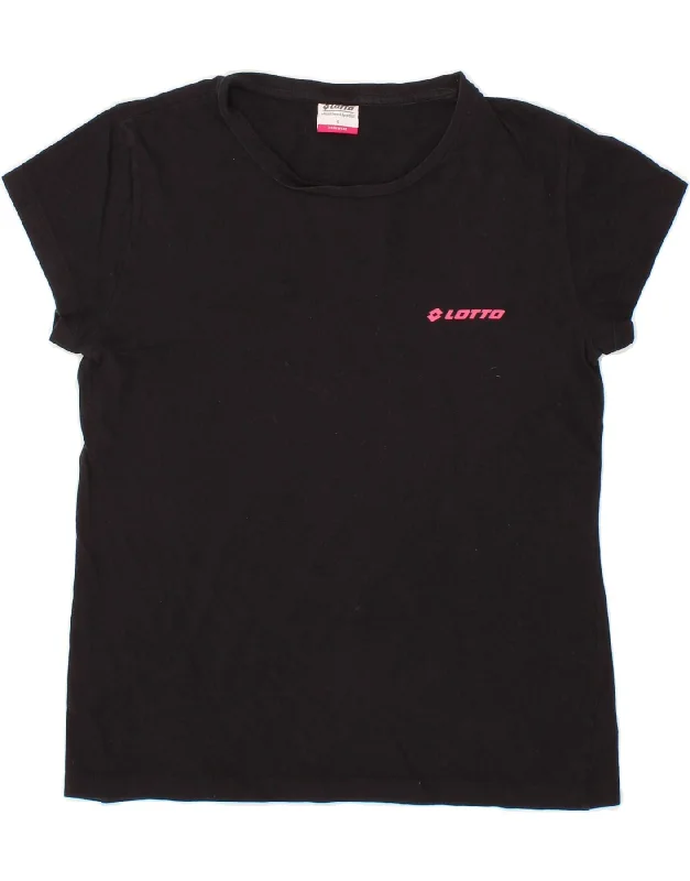 LOTTO Womens T-Shirt Top UK 10 Small Black Cotton Chenille Fabric Brocade Fabric Lace Fabric LOTTO Womens T-Shirt Top UK 10 Small Black Cotton Chenille Fabric Brocade Fabric Lace Fabric