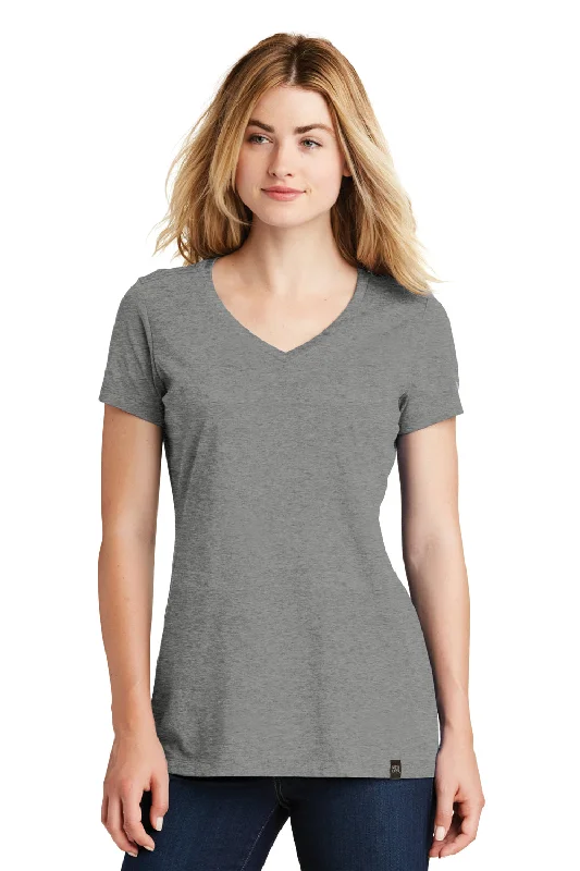 New Era Womens Heritage Short Sleeve V-Neck T-Shirt - Heather Shadow Grey Notch Collar Peter Pan Collar Cowl Neck New Era Womens Heritage Short Sleeve V-Neck T-Shirt - Heather Shadow Grey Notch Collar Peter Pan Collar Cowl Neck