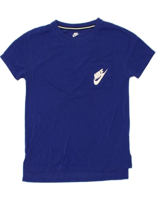 NIKE Womens T-Shirt Top UK 10 Small Navy Blue Cotton Collared T-Shirt Boat Neck A-Line NIKE Womens T-Shirt Top UK 10 Small Navy Blue Cotton Collared T-Shirt Boat Neck A-Line