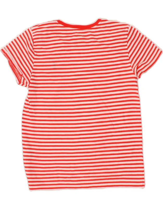 POLO RALPH LAUREN Womens T-Shirt Top UK 14 Large Red Striped Cotton Jersey Fabric Tulle Fabric Batik Fabric POLO RALPH LAUREN Womens T-Shirt Top UK 14 Large Red Striped Cotton Jersey Fabric Tulle Fabric Batik Fabric