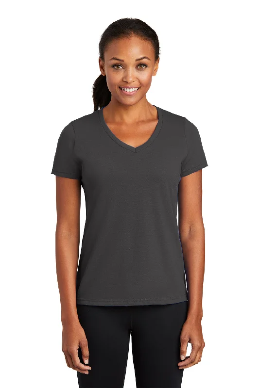 Port & Company Womens Dry Zone Performance Moisture Wicking Short Sleeve V-Neck T-Shirt - Charcoal Grey Hooded Caped Shawl Collar Port & Company Womens Dry Zone Performance Moisture Wicking Short Sleeve V-Neck T-Shirt - Charcoal Grey Hooded Caped Shawl Collar