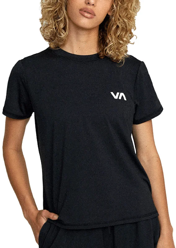 RVCA Women's Sport Vent T-Shirt Mesh Canvas Denim