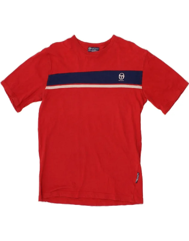 SERGIO TACCHINI Womens T-Shirt Top UK 14 Large Red Colourblock Cotton Welt Pockets Slit Pockets SERGIO TACCHINI Womens T-Shirt Top UK 14 Large Red Colourblock Cotton Welt Pockets Slit Pockets