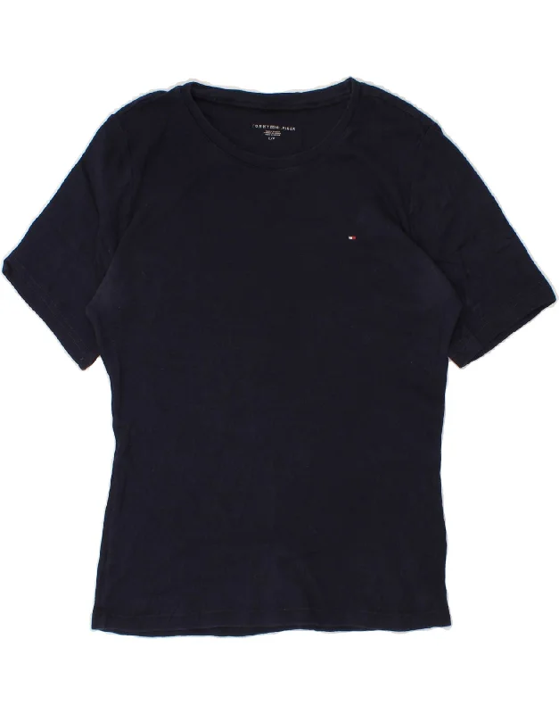 TOMMY HILFIGER Womens T-Shirt Top UK 14 Large Navy Blue Cotton Nylon Fabric Polyester Fabric Spandex Fabric TOMMY HILFIGER Womens T-Shirt Top UK 14 Large Navy Blue Cotton Nylon Fabric Polyester Fabric Spandex Fabric