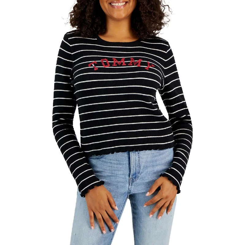 Tommy Jeans Womens Waffle Striped Graphic T-Shirt Lace Blend Ribbed Blend Corduroy Blend Tommy Jeans Womens Waffle Striped Graphic T-Shirt Lace Blend Ribbed Blend Corduroy Blend
