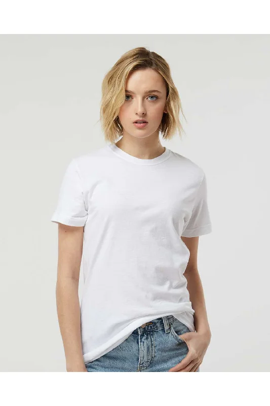 Tultex Womens Fine Jersey Classic Fit Short Sleeve Crewneck T-Shirt - White - NEW Mesh Blend Leather Blend Suede Blend Tultex Womens Fine Jersey Classic Fit Short Sleeve Crewneck T-Shirt - White - NEW Mesh Blend Leather Blend Suede Blend