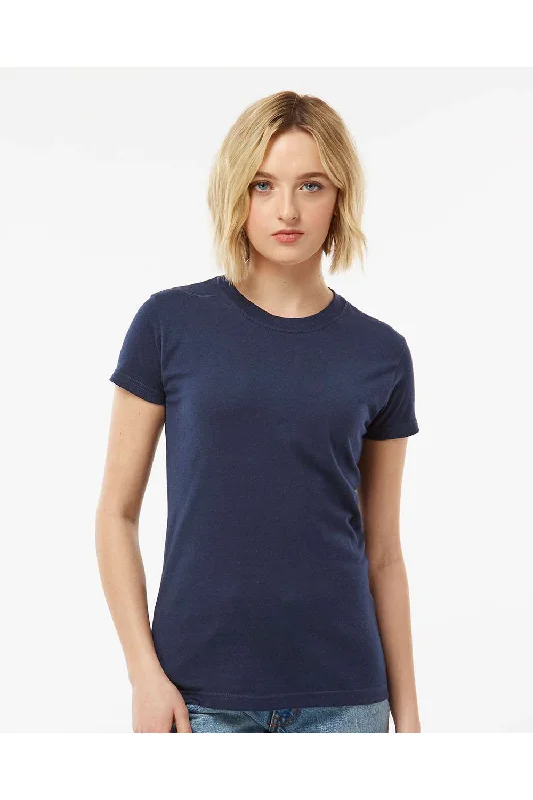 Tultex Womens Fine Jersey Slim Fit Short Sleeve Crewneck T-Shirt - Navy Blue - NEW Layered Multi-layer Single Layer Tultex Womens Fine Jersey Slim Fit Short Sleeve Crewneck T-Shirt - Navy Blue - NEW Layered Multi-layer Single Layer