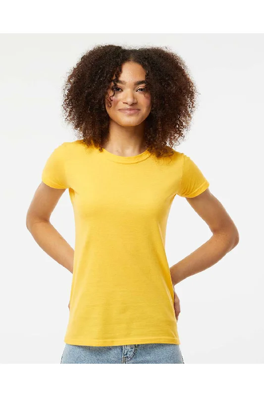 Tultex Womens Fine Jersey Slim Fit Short Sleeve Crewneck T-Shirt - Sunshine Yellow - NEW Terry Blend Velvet Blend Canvas Blend Tultex Womens Fine Jersey Slim Fit Short Sleeve Crewneck T-Shirt - Sunshine Yellow - NEW Terry Blend Velvet Blend Canvas Blend