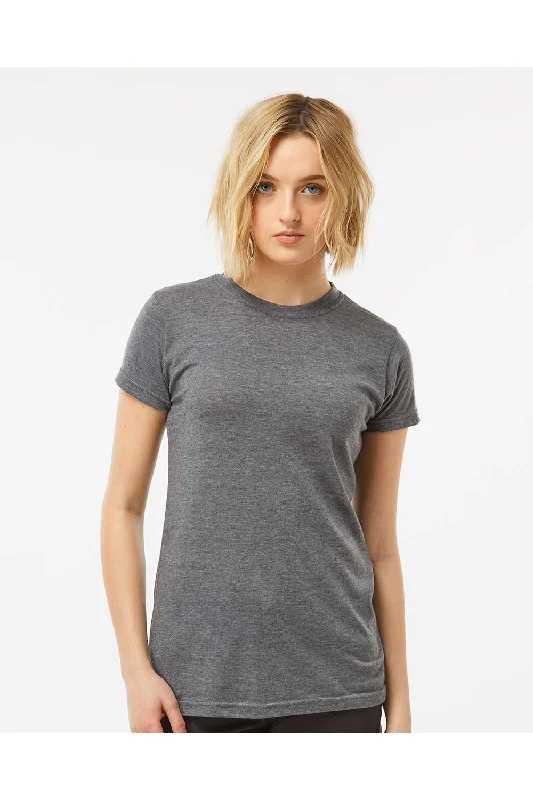 Tultex Womens Poly-Rich Short Sleeve Crewneck T-Shirt - Heather Charcoal Grey - NEW Fashionable Trendy Casual Tultex Womens Poly-Rich Short Sleeve Crewneck T-Shirt - Heather Charcoal Grey - NEW Fashionable Trendy Casual