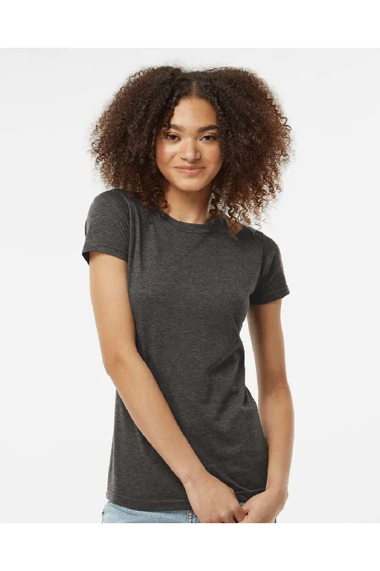 Tultex Womens Poly-Rich Short Sleeve Crewneck T-Shirt - Heather Graphite Grey - NEW Mesh Canvas Denim Tultex Womens Poly-Rich Short Sleeve Crewneck T-Shirt - Heather Graphite Grey - NEW Mesh Canvas Denim