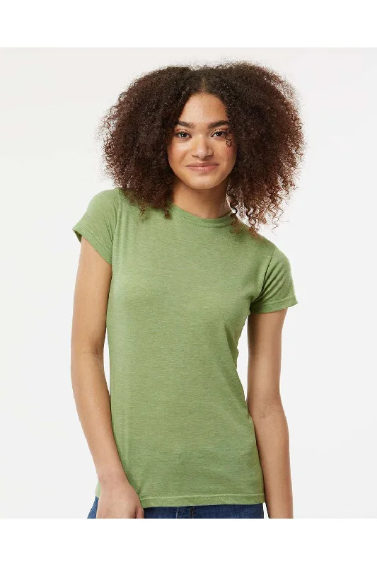 Tultex Womens Poly-Rich Short Sleeve Crewneck T-Shirt - Heather Green - NEW Chenille Brocade Lace Tultex Womens Poly-Rich Short Sleeve Crewneck T-Shirt - Heather Green - NEW Chenille Brocade Lace