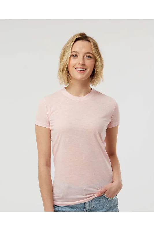 Tultex Womens Poly-Rich Short Sleeve Crewneck T-Shirt - Heather Pink - NEW Boxy Fit Fitted Loose Tultex Womens Poly-Rich Short Sleeve Crewneck T-Shirt - Heather Pink - NEW Boxy Fit Fitted Loose