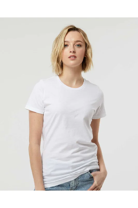 Tultex Womens Premium Short Sleeve Crewneck T-Shirt - White - NEW Cashmere Blend Cotton Blend Poly Blend Tultex Womens Premium Short Sleeve Crewneck T-Shirt - White - NEW Cashmere Blend Cotton Blend Poly Blend
