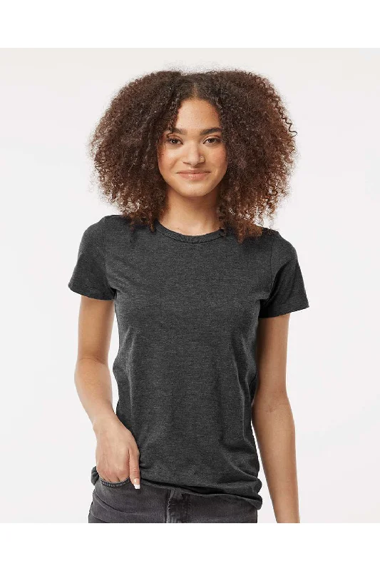 Tultex Womens Premium Short Sleeve Crewneck T-Shirt - Heather Black - NEW Solid Print Embellished Tultex Womens Premium Short Sleeve Crewneck T-Shirt - Heather Black - NEW Solid Print Embellished