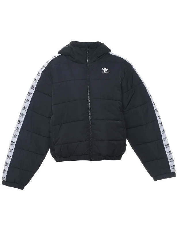 Adidas Hooded Puffer Jacket - S Appliqued Jacket Beaded Jacket Sequined Jacket
