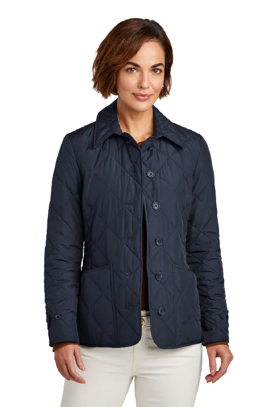 Brooks Brothers Womens Water Resistant Quilted Full Zip Jacket - Night Navy Blue Belted Jacket Elasticated Jacket Padded Jacket Brooks Brothers Womens Water Resistant Quilted Full Zip Jacket - Night Navy Blue Belted Jacket Elasticated Jacket Padded Jacket