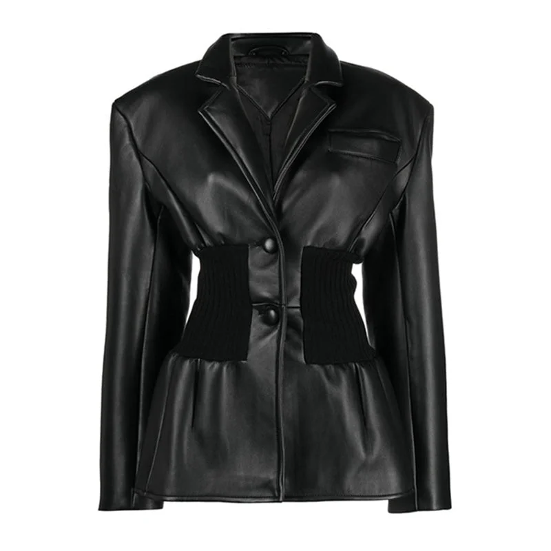Cool Notched Lapel Collar Single Breasted Vegan Leather Jacket Embroidered Jacket Appliqued Jacket Beaded Jacket Cool Notched Lapel Collar Single Breasted Vegan Leather Jacket Embroidered Jacket Appliqued Jacket Beaded Jacket