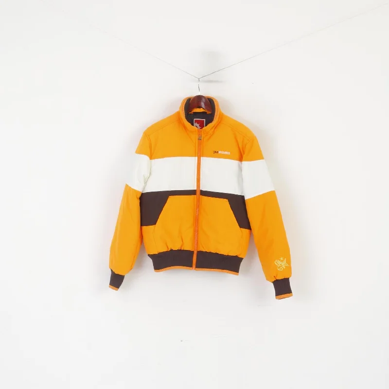 Gsus Sindustries Women M Jacket Orange Nylon Padded Full Zipper Waterproof Top Striped Jacket Polka Dot Jacket Floral Jacket Gsus Sindustries Women M Jacket Orange Nylon Padded Full Zipper Waterproof Top Striped Jacket Polka Dot Jacket Floral Jacket