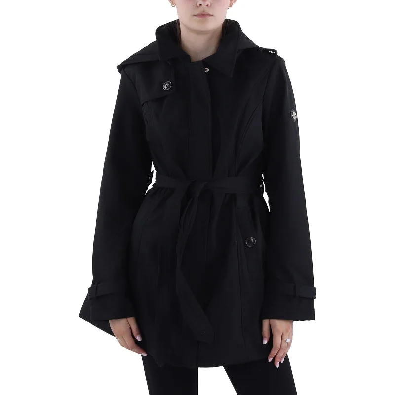 Jessica Simpson Womens Belted Hooded Soft Shell Jacket Trench Coat Raincoat Waterproof Jacket Jessica Simpson Womens Belted Hooded Soft Shell Jacket Trench Coat Raincoat Waterproof Jacket