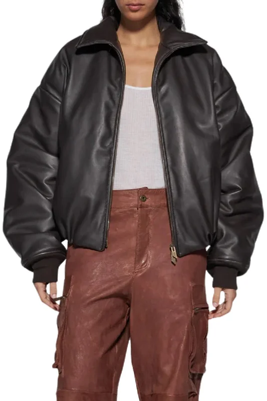 Leather Puffer Jacket Print Jacket Jacquard Jacket Patchwork Jacket