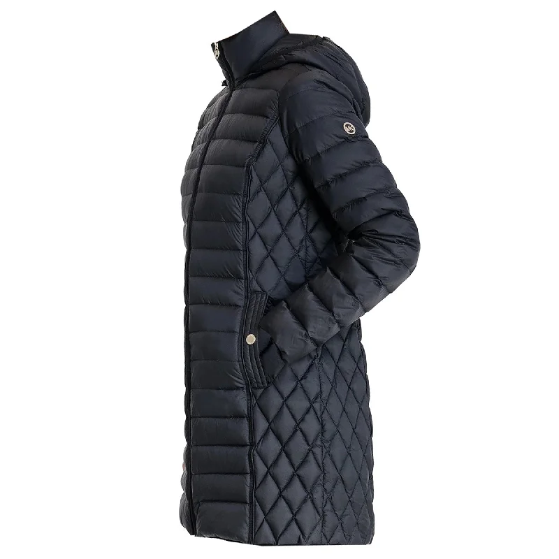 Michael Michael Kors Women's Black Hooded Down Packable Jacket Coat with Removable Hood 3/4 Length Long Herringbone Jacket Houndstooth Jacket Plaid Jacket Michael Michael Kors Women's Black Hooded Down Packable Jacket Coat with Removable Hood 3/4 Length Long Herringbone Jacket Houndstooth Jacket Plaid Jacket