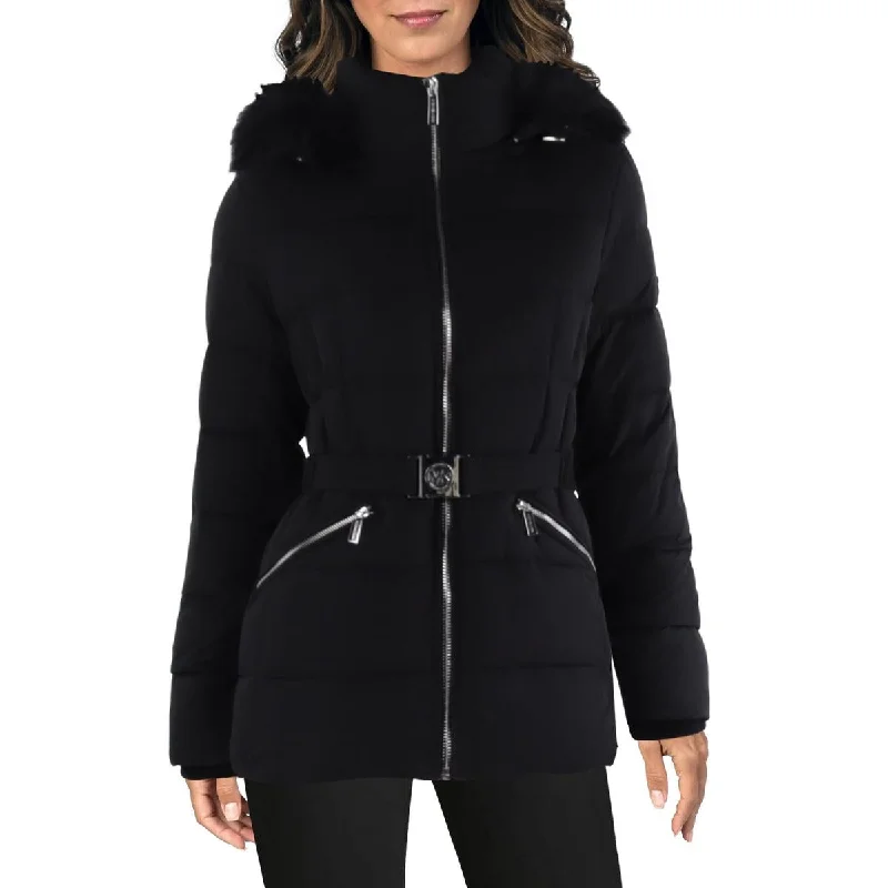 MICHAEL Michael Kors Womens Missy Quilted Cold Weather Puffer Jacket Welt Pockets Slit Pockets Flap Pockets MICHAEL Michael Kors Womens Missy Quilted Cold Weather Puffer Jacket Welt Pockets Slit Pockets Flap Pockets