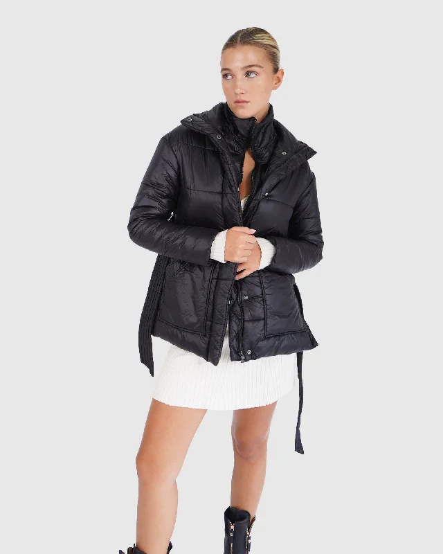 Moonrise Belted Puffer Jacket Trench Coat Raincoat Waterproof Jacket