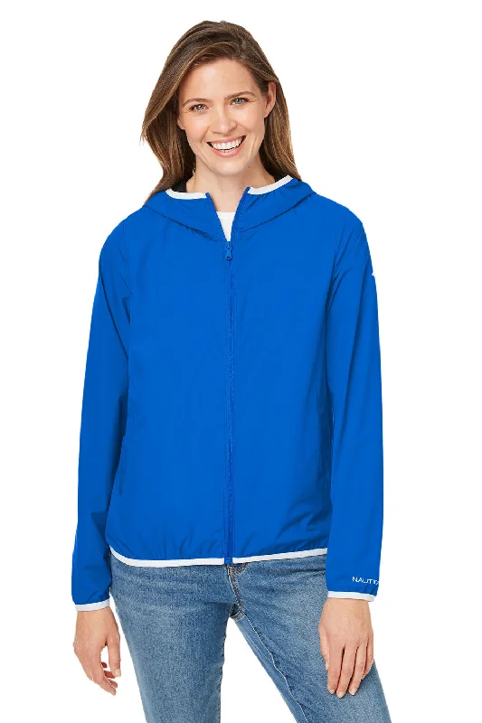 Nautica Womens Stillwater Water Resistant Full Zip Hooded Windbreaker Jacket - Royal Blue Satin Jacket Silk Jacket Chiffon Jacket Nautica Womens Stillwater Water Resistant Full Zip Hooded Windbreaker Jacket - Royal Blue Satin Jacket Silk Jacket Chiffon Jacket