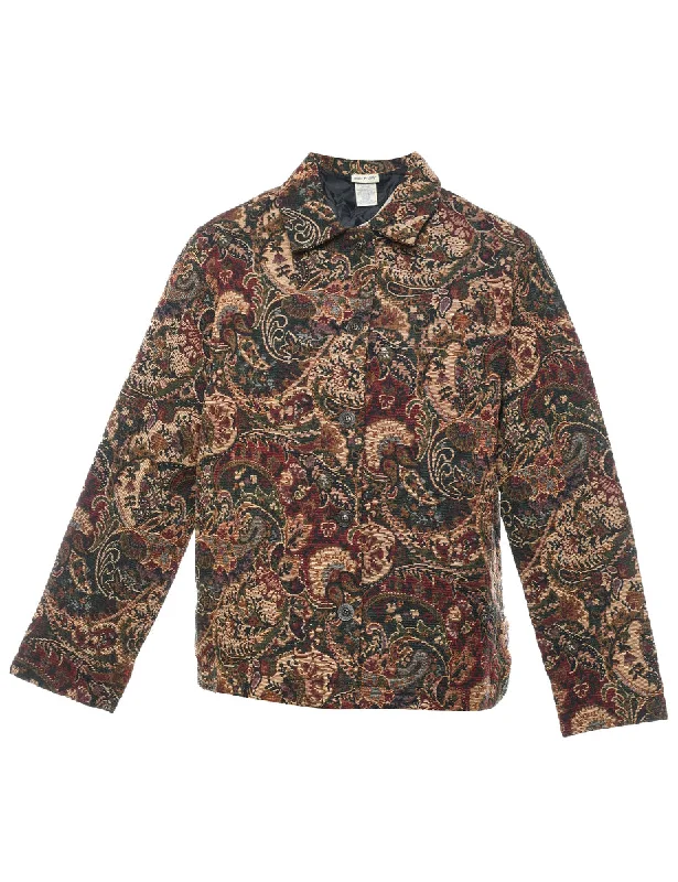 Paisley Pattern Multi-Colour Tapestry Jacket - S Mesh Jacket Canvas Jacket Denim Jacket Paisley Pattern Multi-Colour Tapestry Jacket - S Mesh Jacket Canvas Jacket Denim Jacket