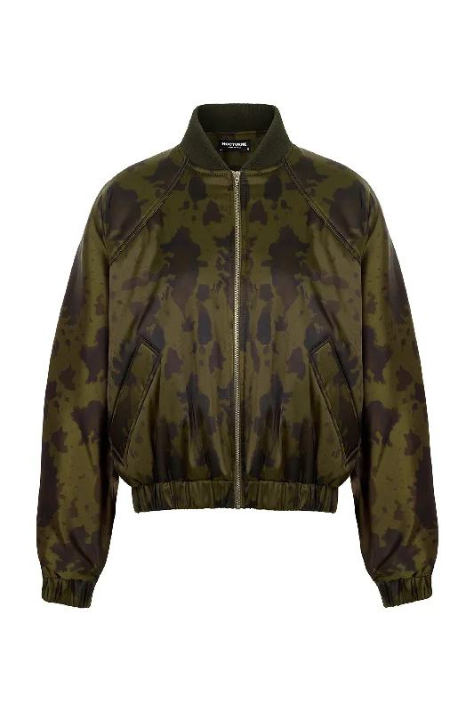 Printed Satin Bomber Jacket Wool Jacket Cashmere Jacket Tweed Jacket
