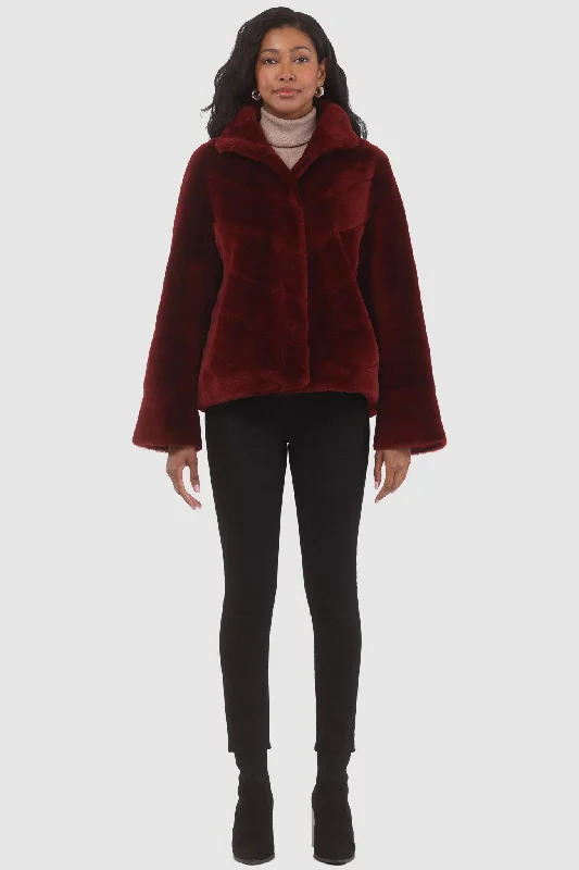 Reversible Merino Shearling Lamb Chevron Jacket with Horizontal Bottom Faux Fur Jacket Real Fur Jacket Shearling Jacket Reversible Merino Shearling Lamb Chevron Jacket with Horizontal Bottom Faux Fur Jacket Real Fur Jacket Shearling Jacket