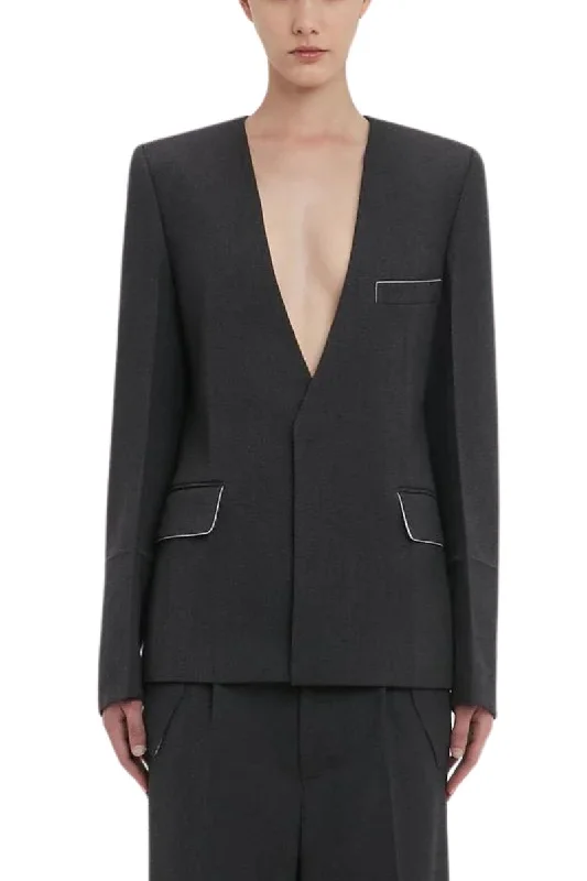 Shrunken Collarless Jacket Knit Jacket Woven Jacket Fleece Jacket