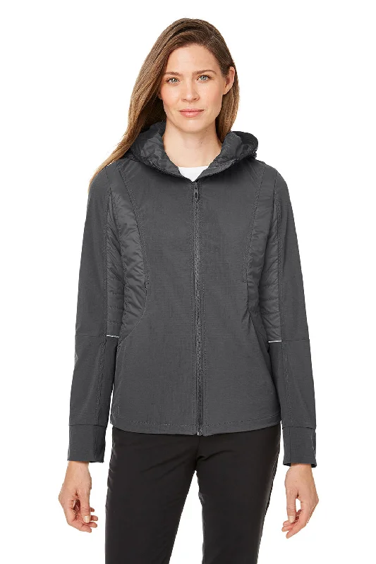 Spyder Womens Powerglyde Full Zip Hooded Jacket - Polar Grey A-Line Jacket Boat Neck Shawl Collar Spyder Womens Powerglyde Full Zip Hooded Jacket - Polar Grey A-Line Jacket Boat Neck Shawl Collar