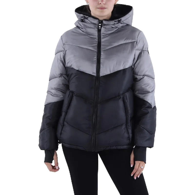 Steve Madden Womens Faux Fur Lined Cold Weather Puffer Jacket Trench Coat Raincoat Waterproof Jacket Steve Madden Womens Faux Fur Lined Cold Weather Puffer Jacket Trench Coat Raincoat Waterproof Jacket