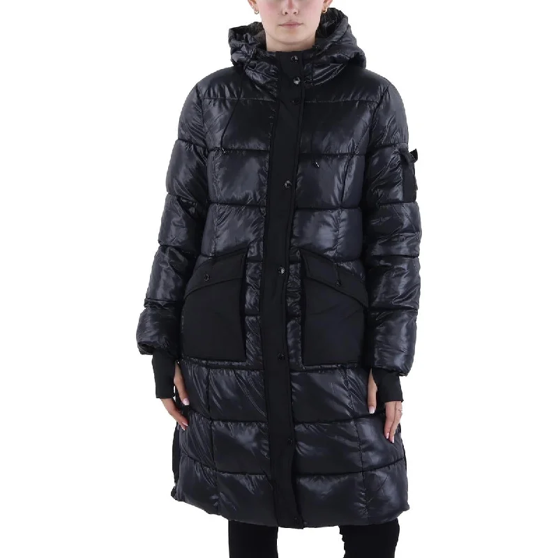 Steve Madden Womens Quilted Cold Weather Puffer Jacket Hoodie Zip-Up Jacket Button-Up Jacket Steve Madden Womens Quilted Cold Weather Puffer Jacket Hoodie Zip-Up Jacket Button-Up Jacket