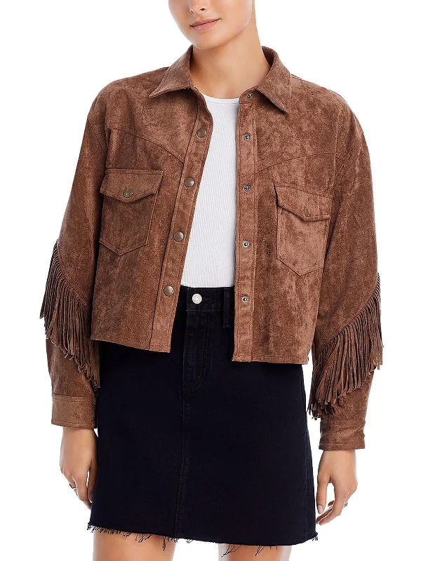 Womens Faux Suede Fringe Shirt Jacket Hooded Jacket Caped Jacket Shawl Collar Jacket Womens Faux Suede Fringe Shirt Jacket Hooded Jacket Caped Jacket Shawl Collar Jacket