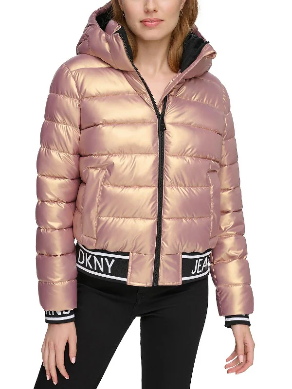 Womens Quilted Hooded Puffer Jacket Jacket Blazer Coat
