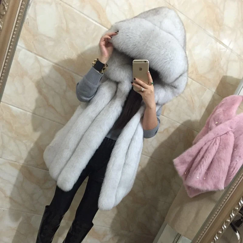 Hooded Fur Coat Hooded Puffer Anorak