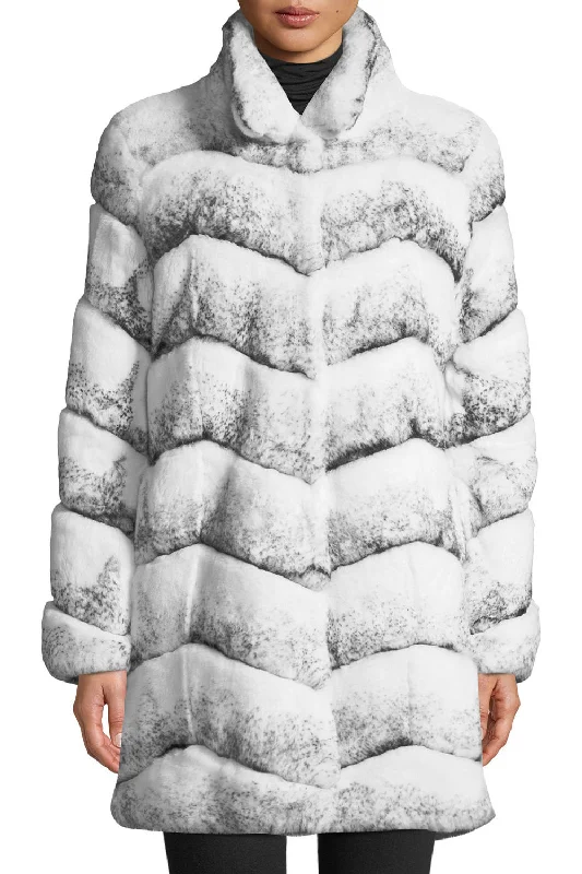 CANNES - Chevron Pattern Coat Stylish Bomber Jacket