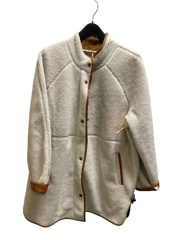 Coat Faux Fur & Sherpa By Old Navy In White, Size: L Double-Breasted Trench