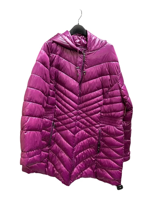 Coat Puffer & Quilted By Jessica London In Purple, Size: 4x Thick Layered Jacket