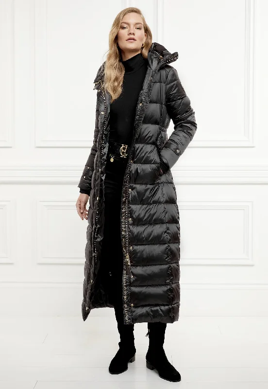 Arosa Coat - Black Adjustable Waist Parka