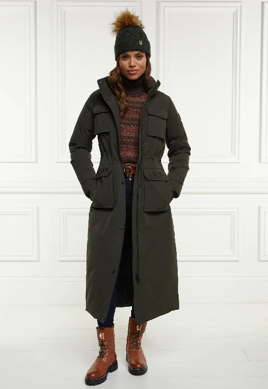Expedition Longline Coat - Dark Olive Polished Tailored Coat