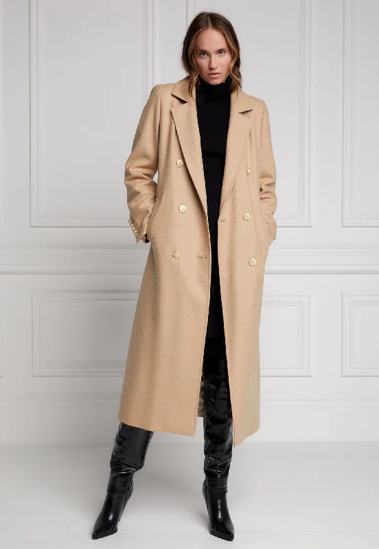 Double Breasted Coat - Camel Collared Pea Coat