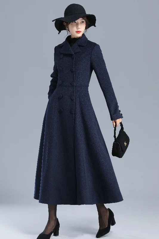 Long Wool Coat Women, Maxi Winter Coat 3200 Reversible Quilted Jacket